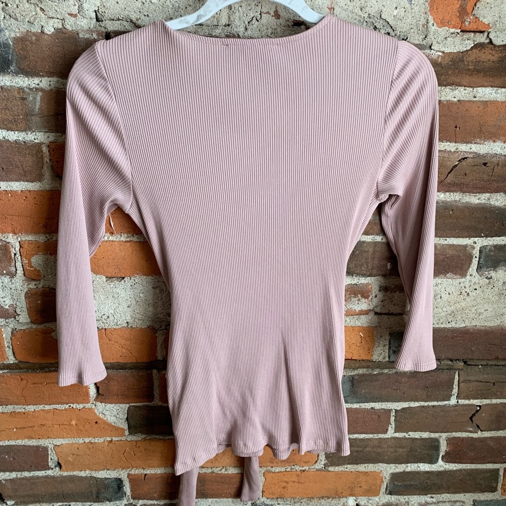 Express Ribbed Cross Front Top - image 3